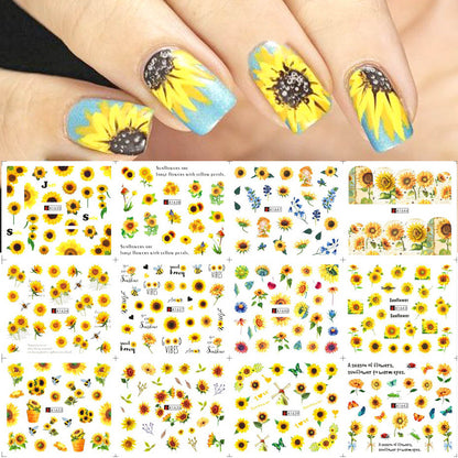 New Leopard Print Stickers For Nails Wild Animal Texture Cute Cows Designs Nail Tattoo Watermark Transfer Sliders NTBN2281-2292