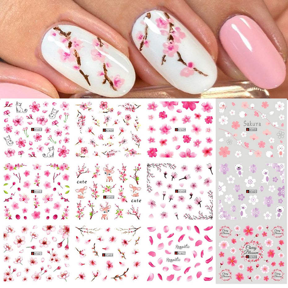 New Leopard Print Stickers For Nails Wild Animal Texture Cute Cows Designs Nail Tattoo Watermark Transfer Sliders NTBN2281-2292