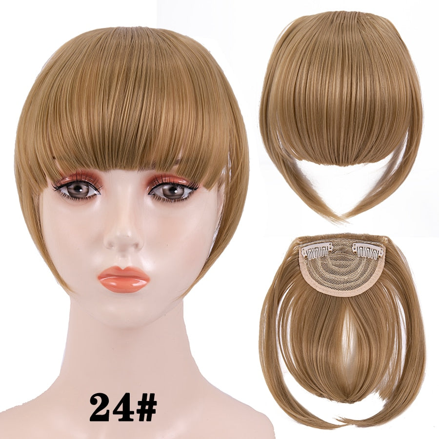 Alileader New Synthetic Blunt Bangs Soft Light Hair Bangs Clip On Hair Style Extensions False Fringe More Durable Straight Bang