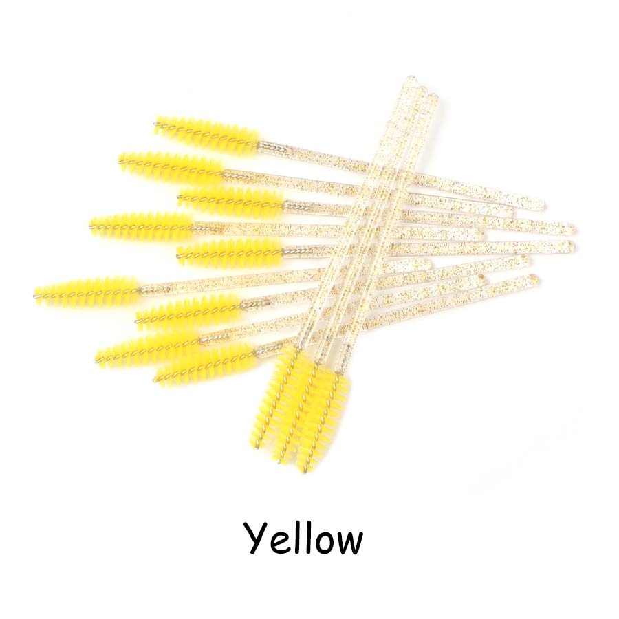 Disposable Eyelash Brush 25/50 Pcs Crystal Eye Brush Diamond Handle Mini Mascara Wands Brush Eyelash Extension Makeup Brush Set