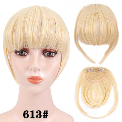 Alileader New Synthetic Blunt Bangs Soft Light Hair Bangs Clip On Hair Style Extensions False Fringe More Durable Straight Bang