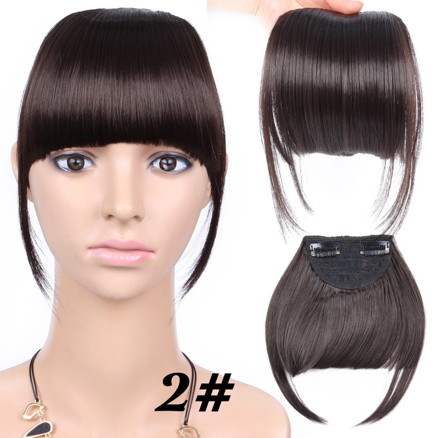 Alileader New Synthetic Blunt Bangs Soft Light Hair Bangs Clip On Hair Style Extensions False Fringe More Durable Straight Bang