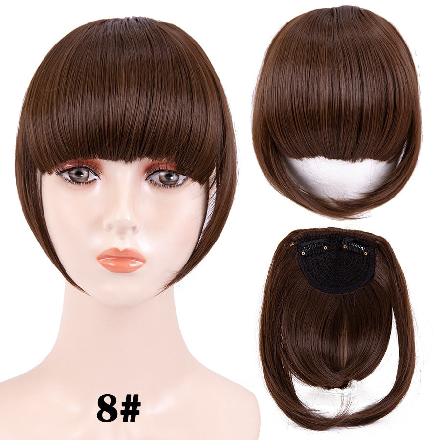 Alileader New Synthetic Blunt Bangs Soft Light Hair Bangs Clip On Hair Style Extensions False Fringe More Durable Straight Bang