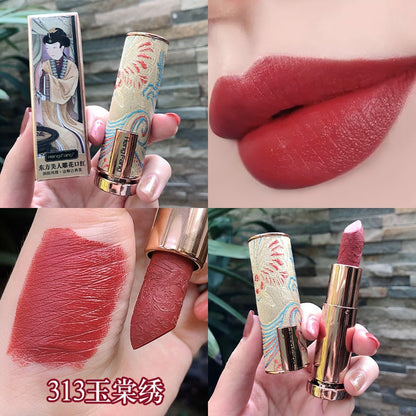 Oriental Classical Beauty Vintage Velvet Lipstick Matte Pigmented Waterproof Lasting Lip Makeup Silky touch Charming Cosmetics