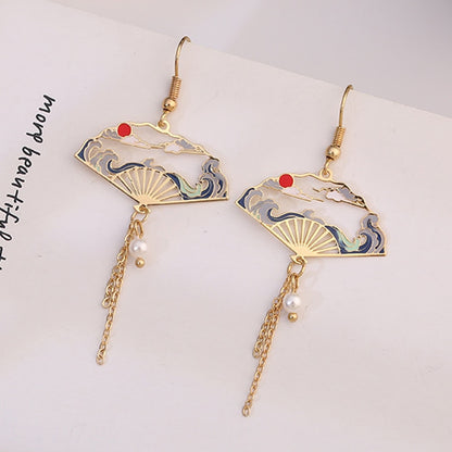 New Fashion Flower Cute Animal Cat Dangle Earrings For Women Moon Stars Kitten Flowers Asymmetrical Earring Party Jewelry Gifts