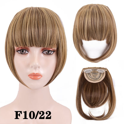 Alileader New Synthetic Blunt Bangs Soft Light Hair Bangs Clip On Hair Style Extensions False Fringe More Durable Straight Bang