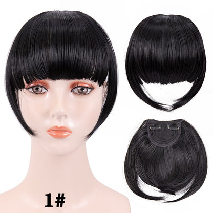 Alileader New Synthetic Blunt Bangs Soft Light Hair Bangs Clip On Hair Style Extensions False Fringe More Durable Straight Bang