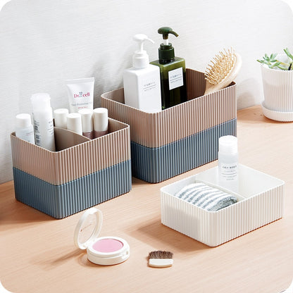 WBBOOMING Plastic Home Office Bathroom Storage Box Grid Desktop Sundries Storage Box Makeup Organizer Cosmetic Closet Bin Case