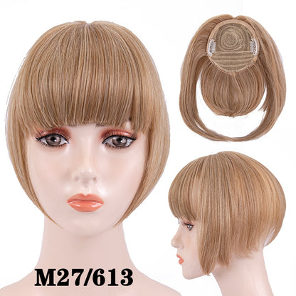 Alileader New Synthetic Blunt Bangs Soft Light Hair Bangs Clip On Hair Style Extensions False Fringe More Durable Straight Bang