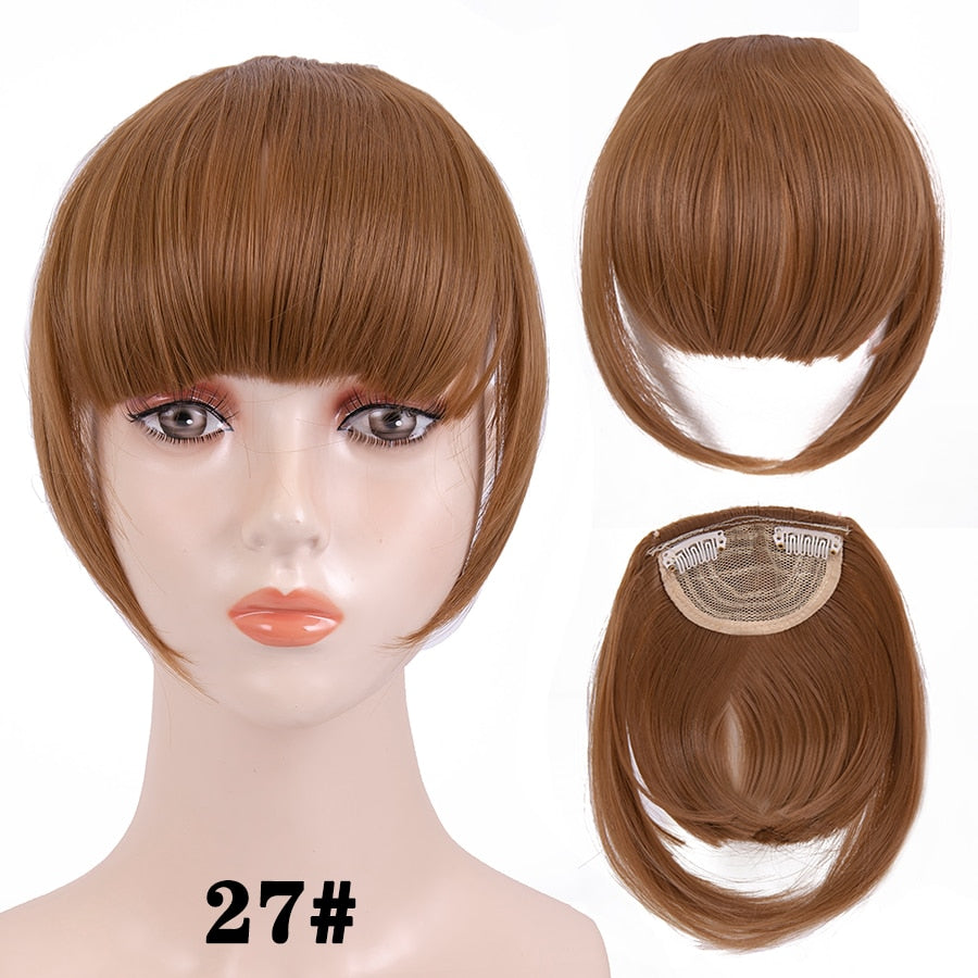 Alileader New Synthetic Blunt Bangs Soft Light Hair Bangs Clip On Hair Style Extensions False Fringe More Durable Straight Bang