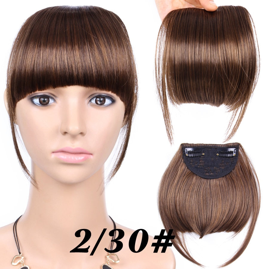 Alileader New Synthetic Blunt Bangs Soft Light Hair Bangs Clip On Hair Style Extensions False Fringe More Durable Straight Bang