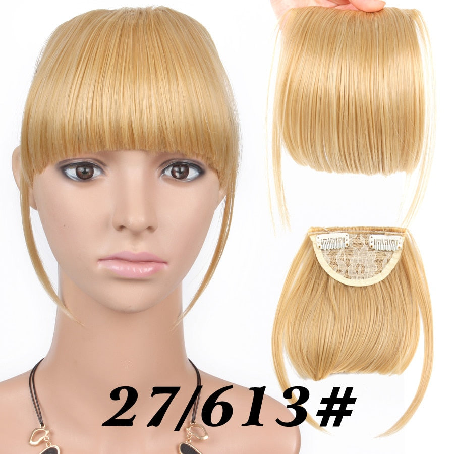 Alileader New Synthetic Blunt Bangs Soft Light Hair Bangs Clip On Hair Style Extensions False Fringe More Durable Straight Bang