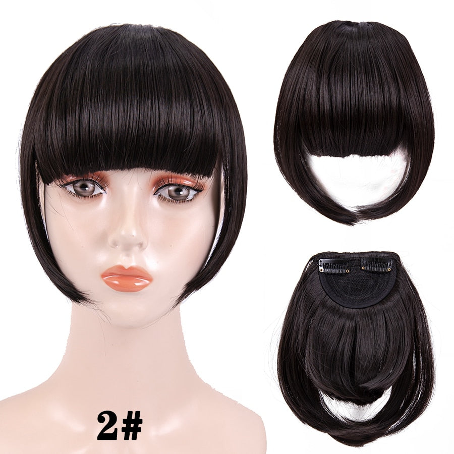 Alileader New Synthetic Blunt Bangs Soft Light Hair Bangs Clip On Hair Style Extensions False Fringe More Durable Straight Bang