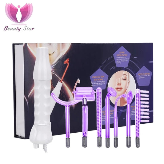 Beauty Star 7In1 High Frequency Facial Machine Electrode Glass Tube Wand Spot Acne Remover High Frequency Facial SPA Skin Care