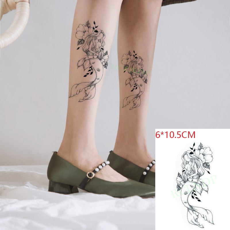 Water Transfer fake tattoo sticker sketch Rose flower snake tattoos Waterproof Temporary Tatto flash tatoo for woman man