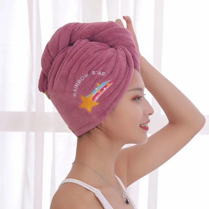 Women Girl&#39;s Magic Microfiber Shower Cap Towel Bath Hats for Women Dry Hair Cap Quick Drying Soft for Lady Turban Head