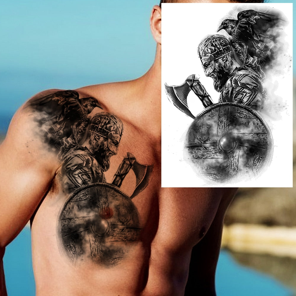 Big Black Tiger Tattoos Fake Men Wolf Leopard Tatoos Waterproof Large Beast Monster Body Arm Legs Tattoos Temporary Paper Cover