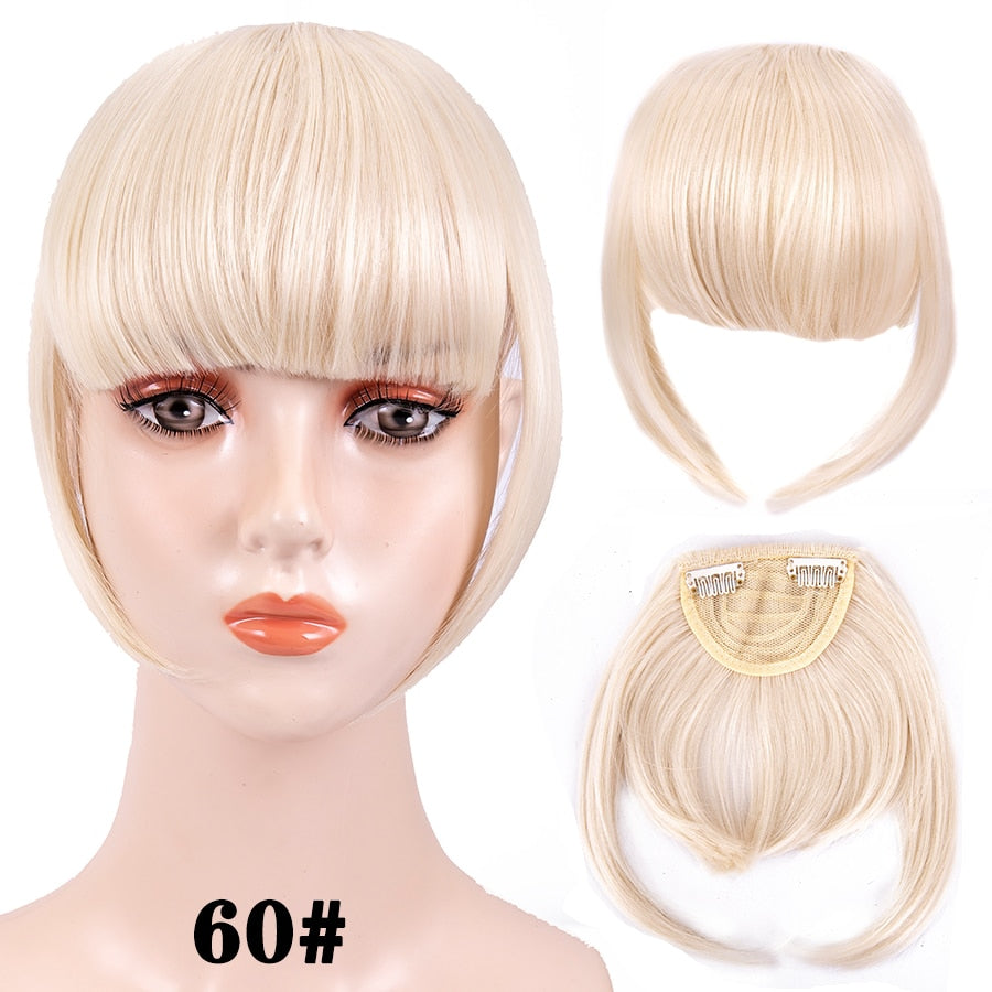 Alileader New Synthetic Blunt Bangs Soft Light Hair Bangs Clip On Hair Style Extensions False Fringe More Durable Straight Bang