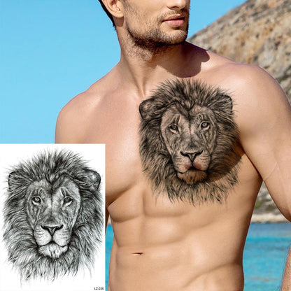 Big Black Tiger Tattoos Fake Men Wolf Leopard Tatoos Waterproof Large Beast Monster Body Arm Legs Tattoos Temporary Paper Cover