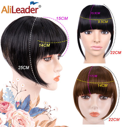 Alileader New Synthetic Blunt Bangs Soft Light Hair Bangs Clip On Hair Style Extensions False Fringe More Durable Straight Bang