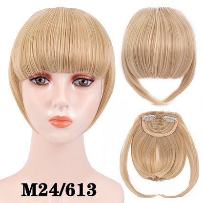 Alileader New Synthetic Blunt Bangs Soft Light Hair Bangs Clip On Hair Style Extensions False Fringe More Durable Straight Bang