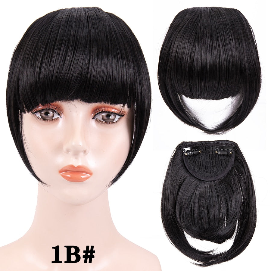 Alileader New Synthetic Blunt Bangs Soft Light Hair Bangs Clip On Hair Style Extensions False Fringe More Durable Straight Bang