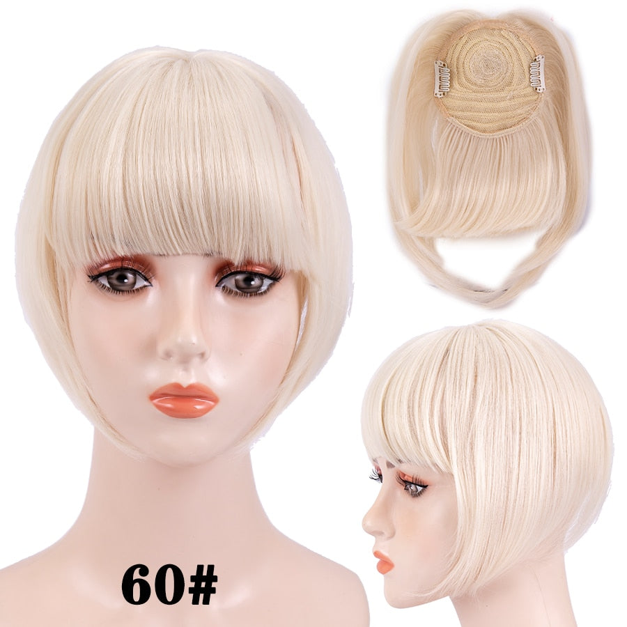 Alileader New Synthetic Blunt Bangs Soft Light Hair Bangs Clip On Hair Style Extensions False Fringe More Durable Straight Bang