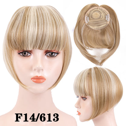 Alileader New Synthetic Blunt Bangs Soft Light Hair Bangs Clip On Hair Style Extensions False Fringe More Durable Straight Bang