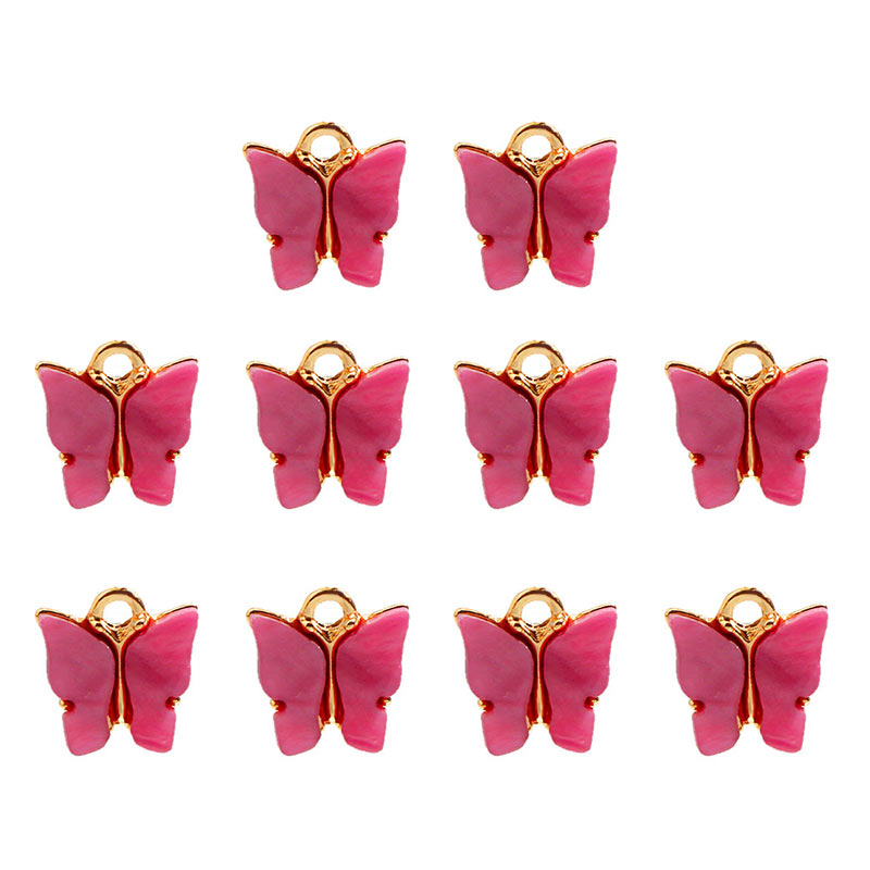 Flatfoosie 10Pcs/set Cute Butterfly Jewelry Accessories Fashion Multicolor Charm Jewelry for Making DIY Earrings Necklaces