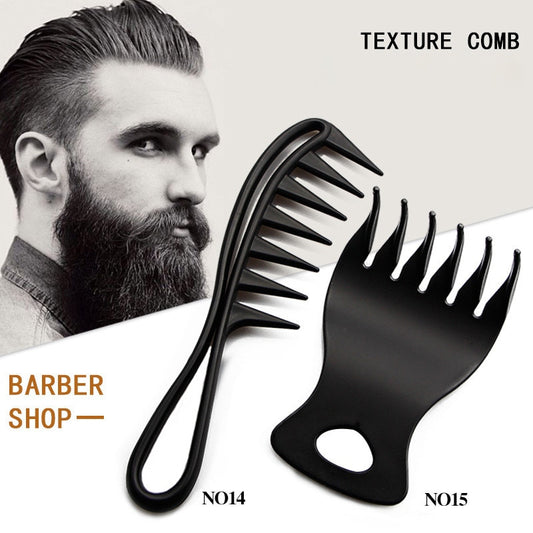 Handle Grip Large Tooth Detangling Curly Hair Comb Back Head Styling Beard Oil Comb Men Hairdressing Wide Teeth Comb Set Gift