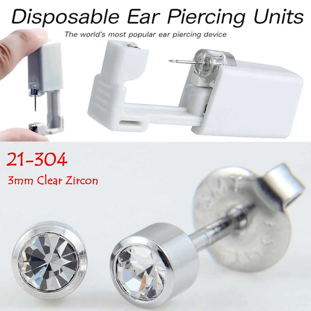 BOG-1Unit Sterlised Disposable Safety Ear Nose Piercing Device Machine Tools NO PAIN Piercer Tool Machine Kit Stud Choose Design