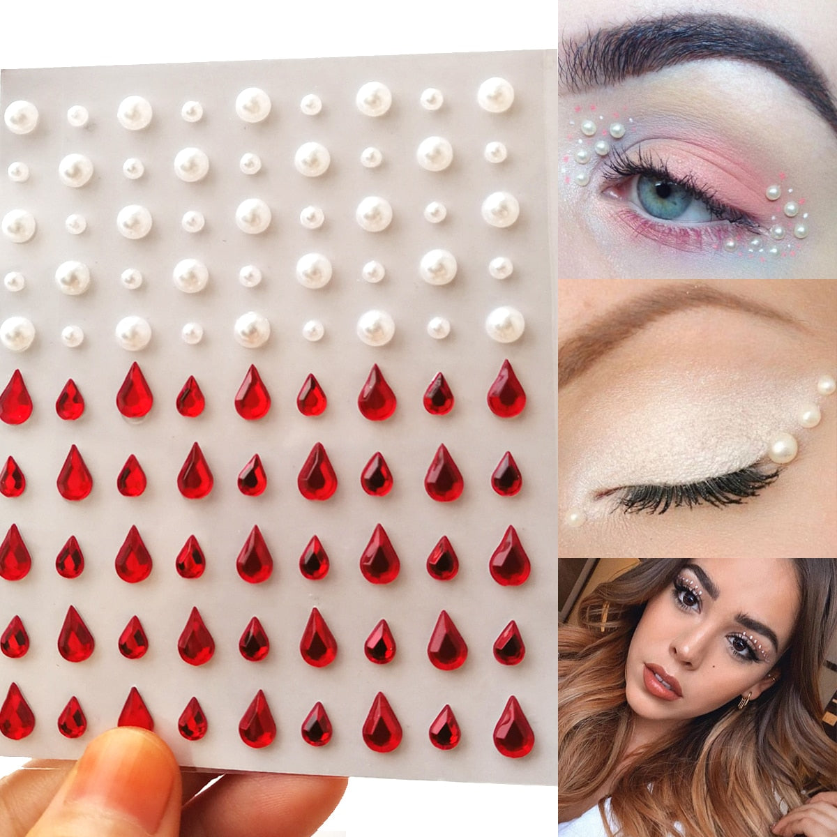 Makeup Diamond Eyes Face Festival DIY Body Crystal Gems Tattoo Adhesive Rhinestone Nail Art Decoration Acrylic Eyeshadow Sticker