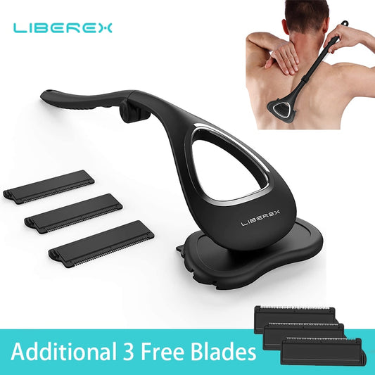 Liberex Back Shaver for Men Foldable Trimmer Adjustable Long Handle Removal Razors Body Leg Back Hair Razor With 6 Blades