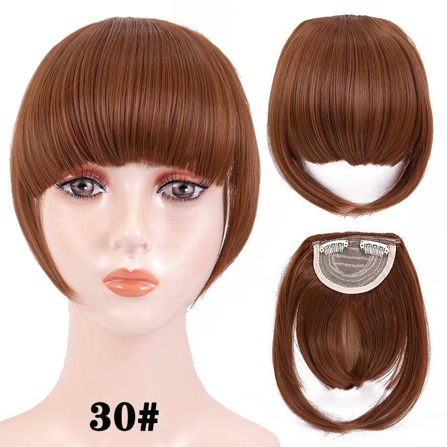 Alileader New Synthetic Blunt Bangs Soft Light Hair Bangs Clip On Hair Style Extensions False Fringe More Durable Straight Bang