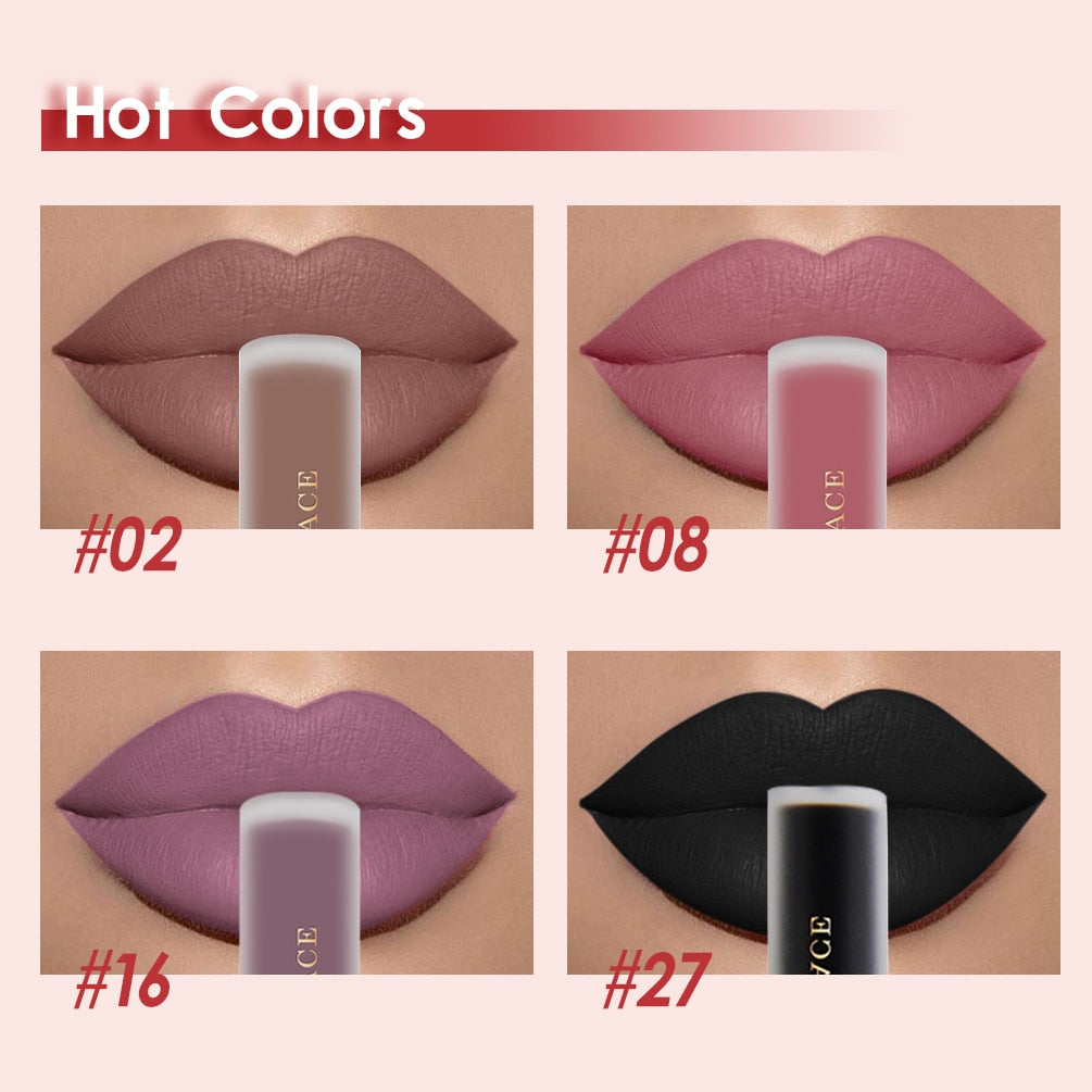 NICEFACE Lip Gloss Nude Matte Liquid Lipstick Long Lasting Lipgloss Waterproof Lip Glace Black Lipstick Lip Tint Free Shipping