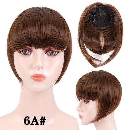 Alileader New Synthetic Blunt Bangs Soft Light Hair Bangs Clip On Hair Style Extensions False Fringe More Durable Straight Bang