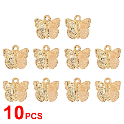 Flatfoosie 10Pcs/set Cute Butterfly Jewelry Accessories Fashion Multicolor Charm Jewelry for Making DIY Earrings Necklaces