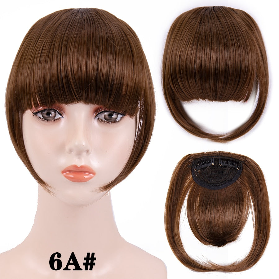 Alileader New Synthetic Blunt Bangs Soft Light Hair Bangs Clip On Hair Style Extensions False Fringe More Durable Straight Bang