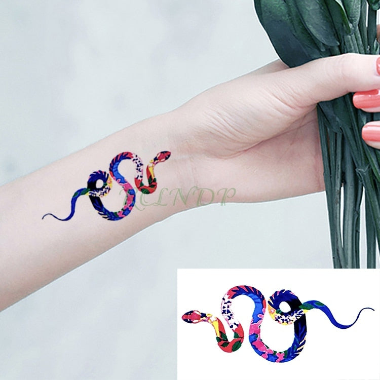 Water Transfer fake tattoo sticker sketch Rose flower snake tattoos Waterproof Temporary Tatto flash tatoo for woman man