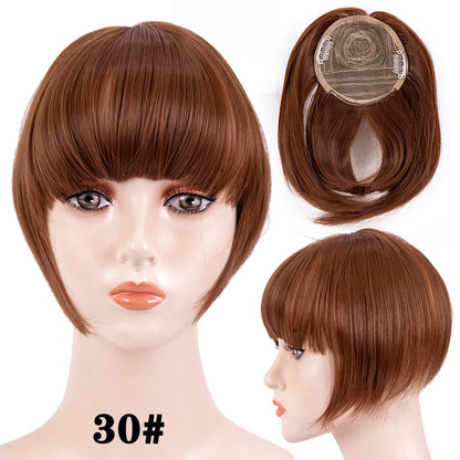 Alileader New Synthetic Blunt Bangs Soft Light Hair Bangs Clip On Hair Style Extensions False Fringe More Durable Straight Bang