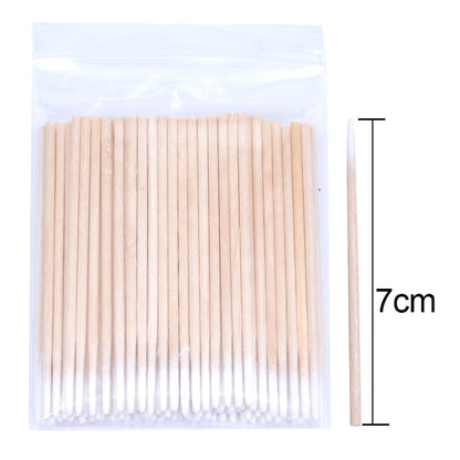 500/300/100pcs Wooden Disposable Micro Buds Cotton Swabs Cosmetics  Makeup Cleaning Stickers for Eyelash Grafting Extension