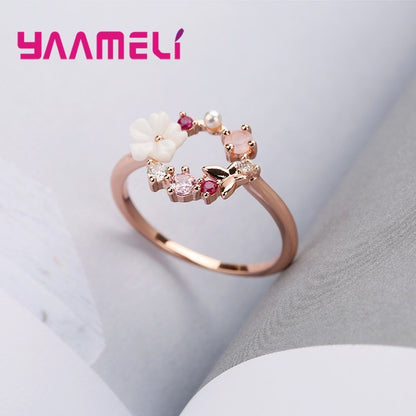 925 Sterling Silver Ring Animal Plant Pattern New Rings Flower Decoration Woman&#39;s Jewelry Fashion Accessories