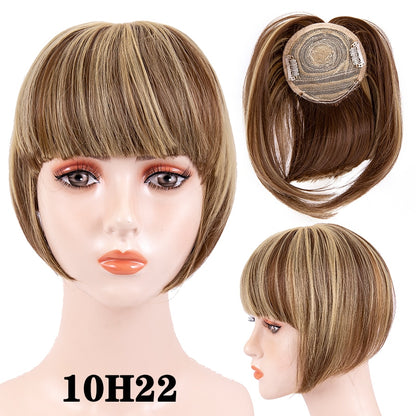 Alileader New Synthetic Blunt Bangs Soft Light Hair Bangs Clip On Hair Style Extensions False Fringe More Durable Straight Bang