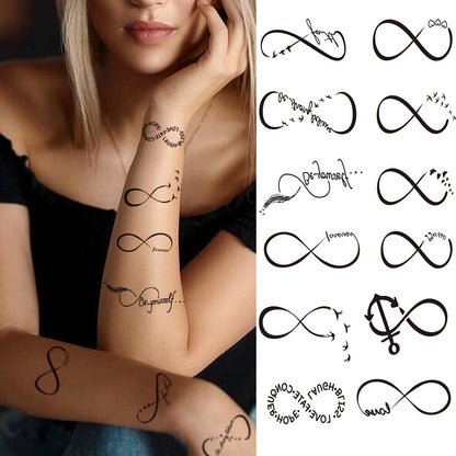 Heartbeat Character Temporary Small Tattoos For Girls Boys Couple Unique Text Waterproof Tattoo Stickers Body Art Fake Tatoos