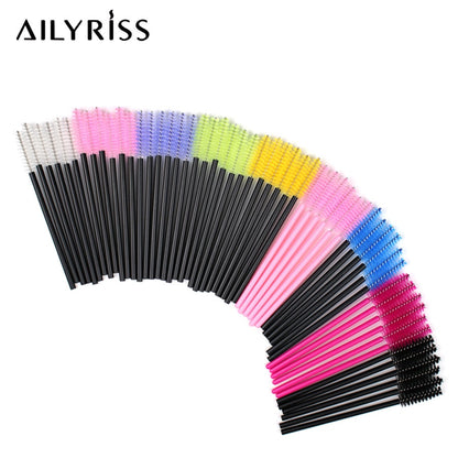 Disposable Eyelash Brush 25/50 Pcs Crystal Eye Brush Diamond Handle Mini Mascara Wands Brush Eyelash Extension Makeup Brush Set