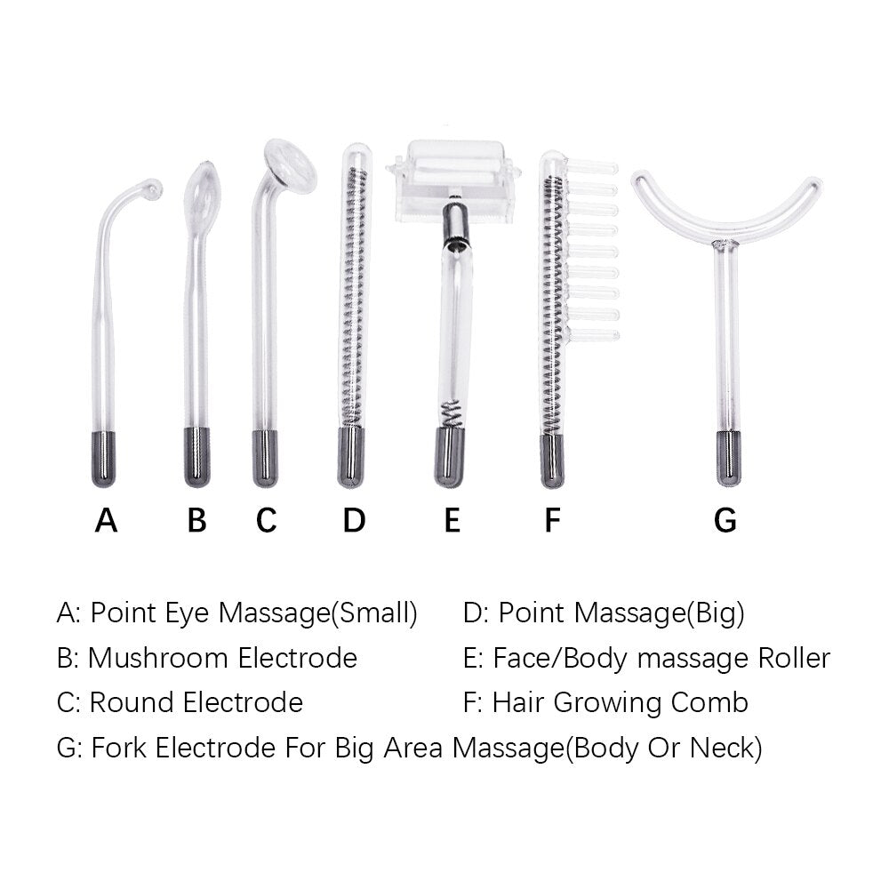 Beauty Star 7In1 High Frequency Facial Machine Electrode Glass Tube Wand Spot Acne Remover High Frequency Facial SPA Skin Care