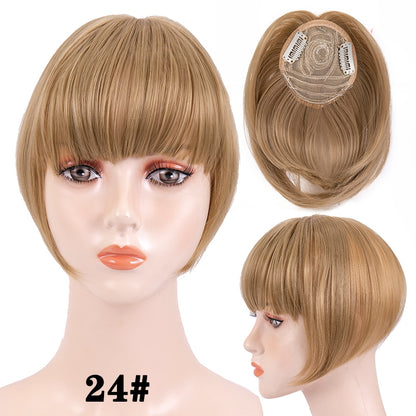 Alileader New Synthetic Blunt Bangs Soft Light Hair Bangs Clip On Hair Style Extensions False Fringe More Durable Straight Bang