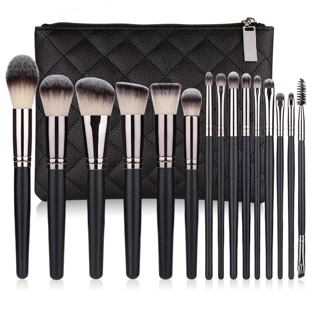 RANCAI 10/15pcs Professional Makeup Brushes Set Powder Foundation Eyeshadow Soft Synthetic Hair Brushes With Free Shipping