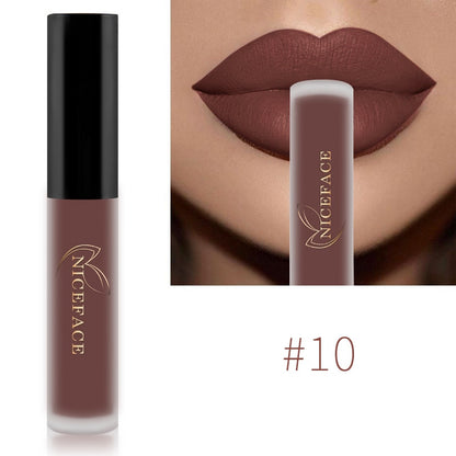 NICEFACE Lip Gloss Nude Matte Liquid Lipstick Long Lasting Lipgloss Waterproof Lip Glace Black Lipstick Lip Tint Free Shipping