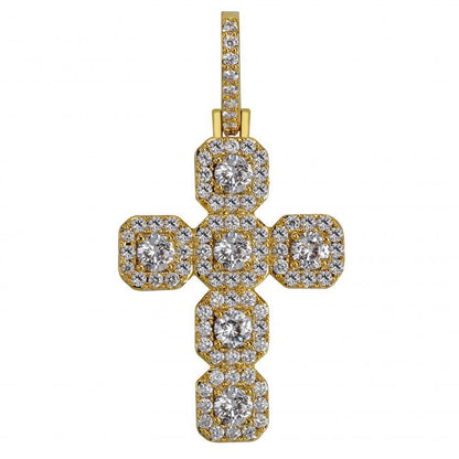 New Iced Out Cross Pendant Necklace Mens/Women Micro Paved AAA CZ Hip Hop Gold Silver Color Charm Chains Jewelry Gift